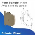 Enrouleur sangle Deprat Polyvalent + 5,8ml de sangle 14mm - Blanc