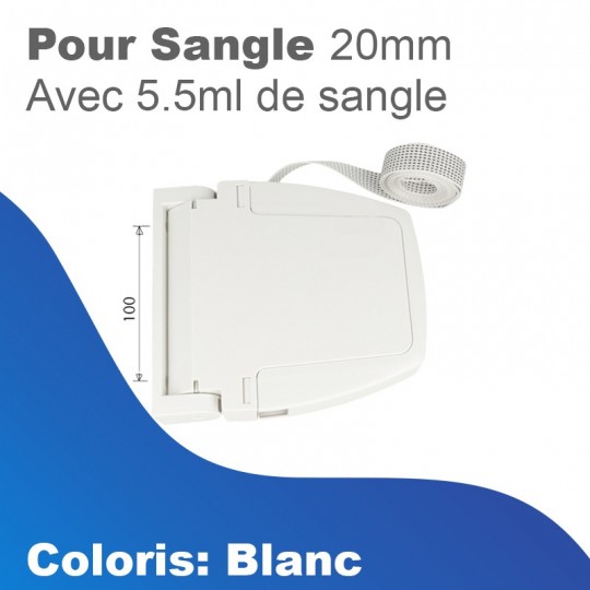 Imbac Eurosax - Enrouleur + sangle 5,5ml de 20mm - Blanc