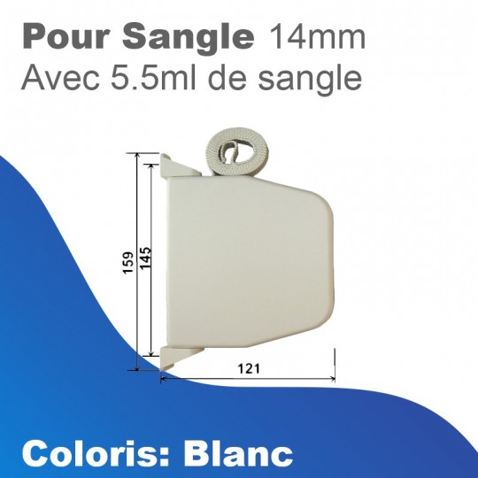 Mini Enrouleur Selve + 5ml de sangle 14mm - Blanc
