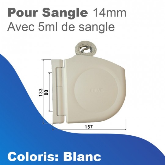 Enrouleur Selve Design + 5ml de sangle 14mm - Blanc