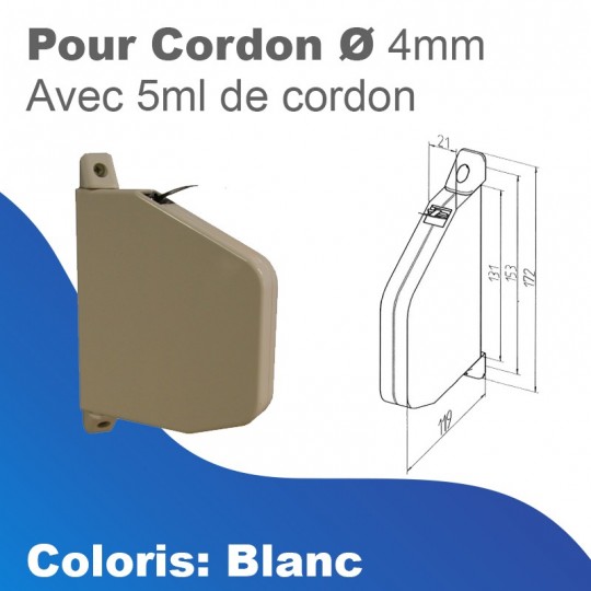 Enrouleur cordon orientable Siral + cordon 5ml - Blanc