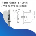 Enrouleur ZF à encastrer + sangle 6.5ml de 12mm - Coloris ABS Naturel