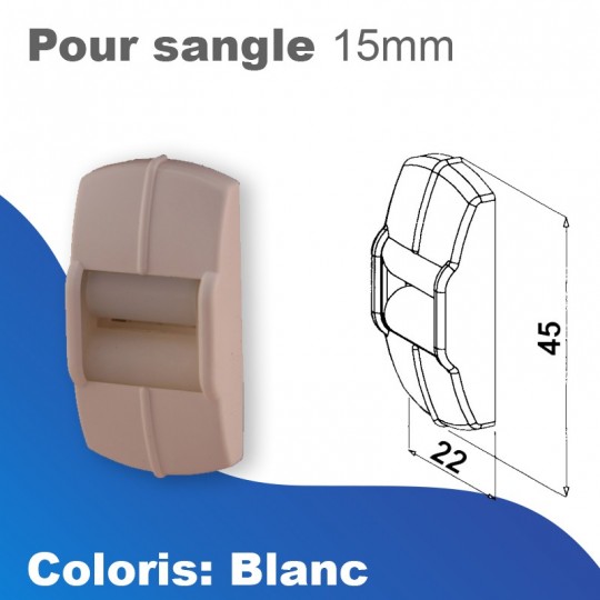 Guide sangle vertical - Blanc - Sangle 15mm max