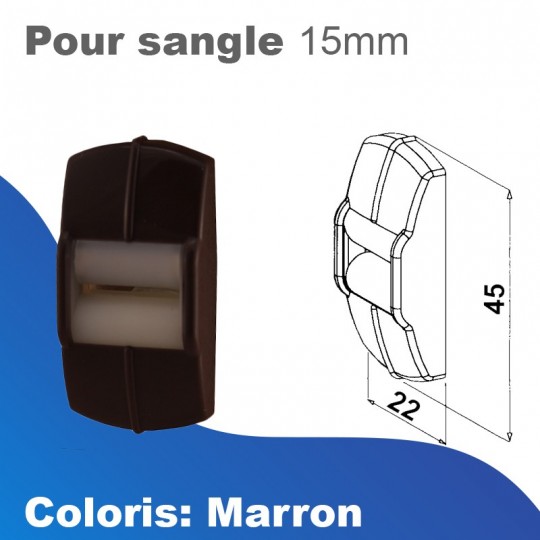 Guide sangle vertical - Marron - Sangle 15mm max