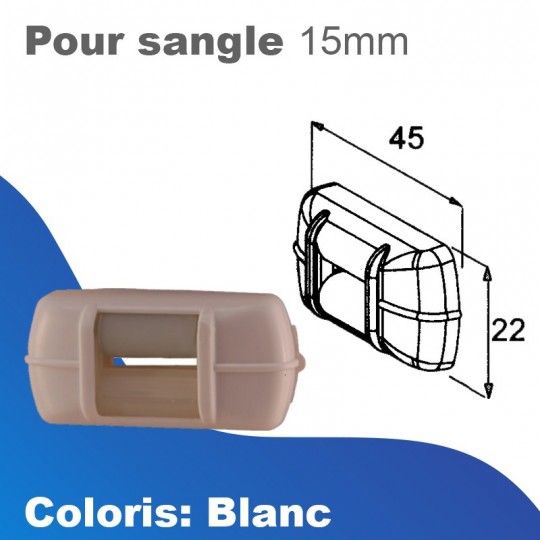 Guide sangle horizontal - Blanc - Sangle 15mm max