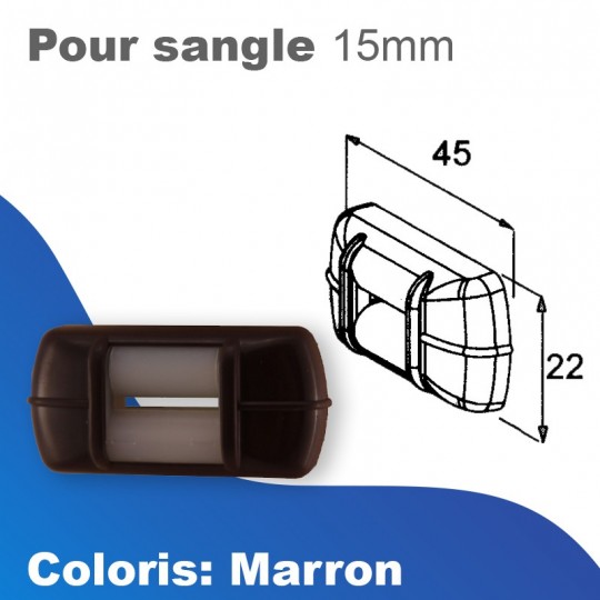 Guide sangle horizontal - Marron - Sangle 15mm max