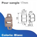Guide sangle vertical à 2 galets - Blanc - Sangle 12mm max