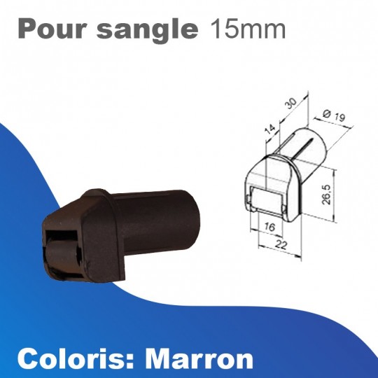 Guide sangle - Brun foncé - Sangle 15mm max