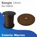 Sangle de 14mm - marron - au mètre linéaire