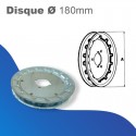 Disque chaîne Ø180mm - Fixation sur embout, tandem ou compensateur ZF