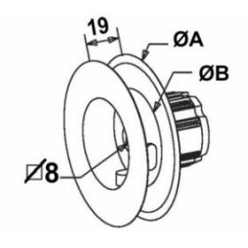 Poulie à embout Ø 123 mm -...