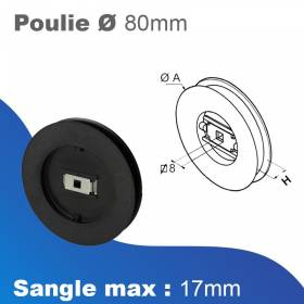 Poulie à clef Ø 80 mm -...