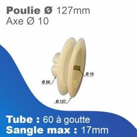 Poulie de sangle Ø 127 mm -...