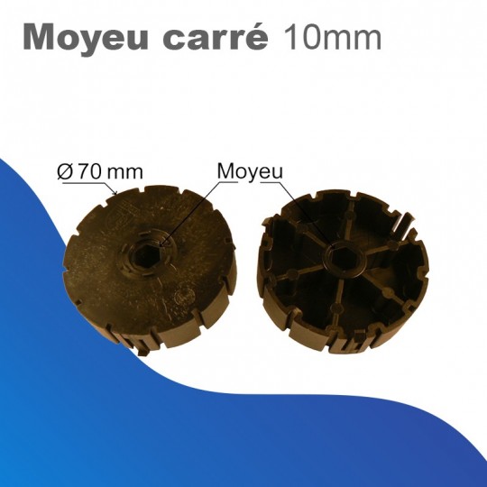 Moyeu - Carré 10 mm - pour poulies flasque Deprat