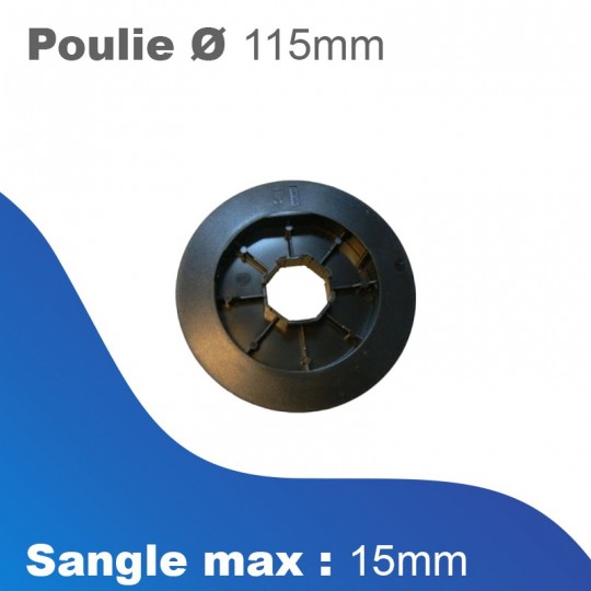 Poulie Gaviota Ø 115 mm - Sangle Maxi 15mm - tube Octo 40/60