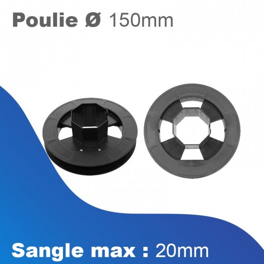 Poulie Coulissante Gaviota Ø 150 mm - Sangle Maxi 20mm -...