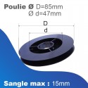 Poulies de sangle à clipper Selve - Ø85 mm - Sangle Maxi 15mm