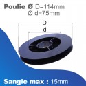 Poulies de sangle à clipper Selve - Ø114 mm - Sangle Maxi 15mm