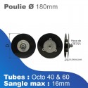 Mécanisme démultiplié à sangle Selve Ø 180 mm - Tube Octo 40/60