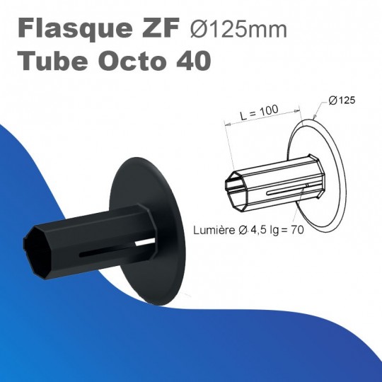 Flasque coulissante ZF - Tube Octo 40 - Ø 125 mm