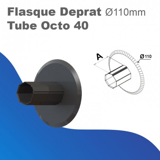 Flasque coulissante Deprat - Tube Octo 40 - Ø 110 mm
