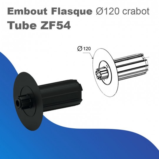 Embout flasque - Tube ZF54 - Ø 120 crabot
