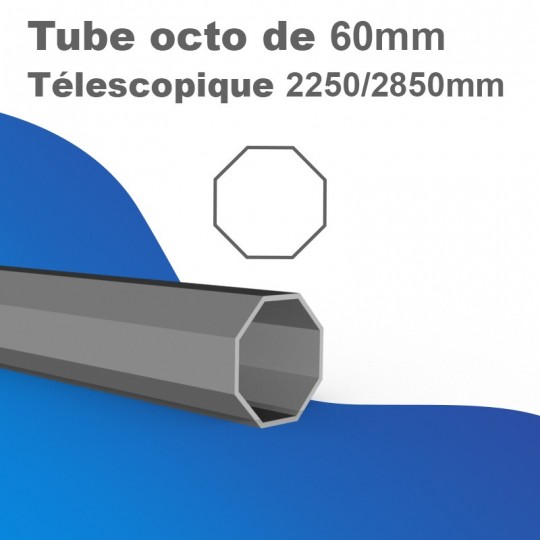 Tube Octo 60 télescopique de 2250 à 2850 mm