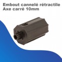 Embout cannelé rétractile - Axe carré 10 mm