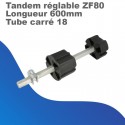 Tandem réglable ZF80 pour pare-chute - Longueur 600 mm - Tube carré 18