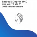 Embout Deprat Ø 40 - axe carré de 7 - côté manoeuvre