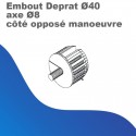 Embout Deprat Ø 40 - axe Ø 8 - côté opposé manoeuvre