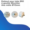 Embout pour tube Ø 60 à goutte Mischler - Axe mâle Ø10mm