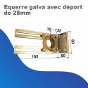 Equerre galva avec déport de 28mm