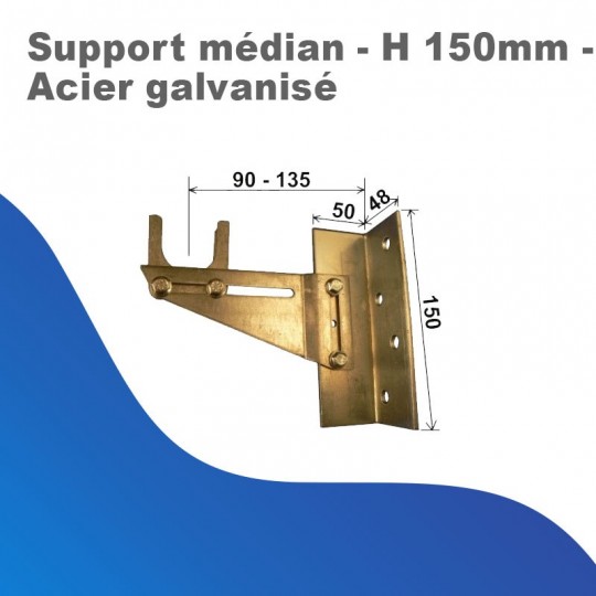 Support médian - H 150mm - Acier galvanisé
