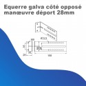 Equerre galva côté opposé manœuvre déport 28mm