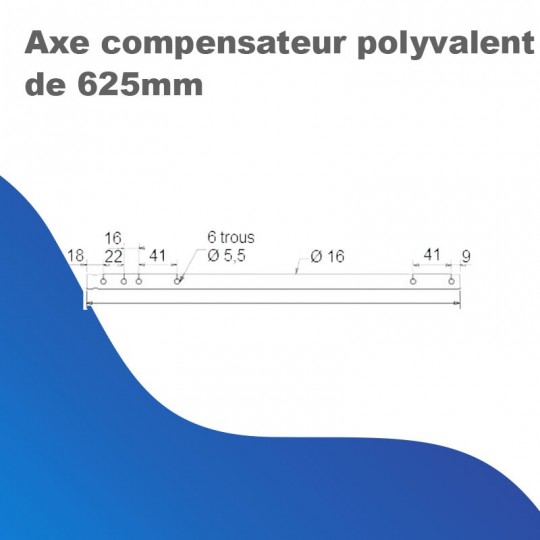 Axe compensateur de 625mm polyvalent
