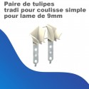 Paires de tulipes tradi pour coulisse simple pour lame de 9mm