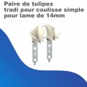 Paires de tulipes tradi pour coulisse simple pour lame de 14mm