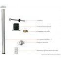 Axe Ø60 tradi - Lg 2000 - Moteur Mi - filaire 10Nm