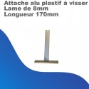 Attache alu plastifié à visser pour lame de 8mm - Longueur 170mm