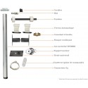 Axe Ø50 bloc - Lg 2000 - Moteur MH - Hybrid radio 10Nm