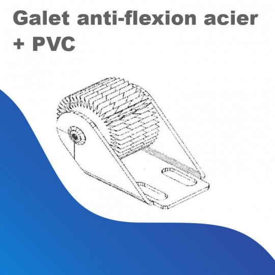 Galet anti-flexion acier + PVC