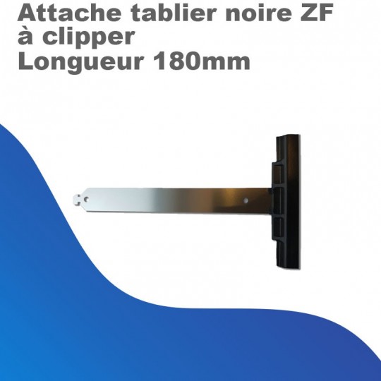Attache Tablier Noire ZF - à Clipper - Longueur 180mm