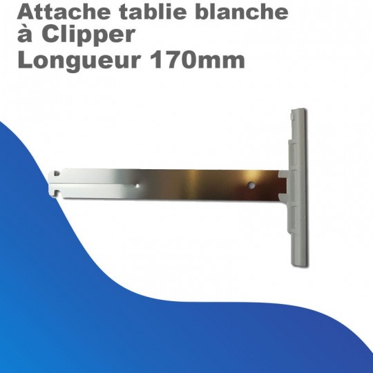 Attache Tablier Blanche ZF - à Clipper - Longueur 170mm