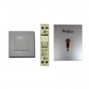 1 bouton poussoir intérieur en applique + 1 poussoir à clé extérieur encastré + 1 télérupteur