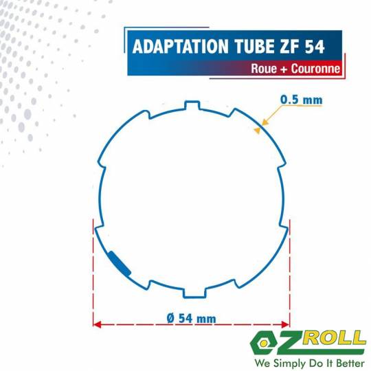 Adaptation R + C moteurs OZRoll Ø45 pour tube ZF54
