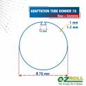 Adaptation R + C moteurs OZRoll Ø45 pour tube rond 78 mm à goutte