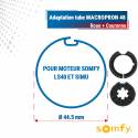 Adaptation 40 R + C moteurs Somfy LS40 et Simu tube Macropron Ø48