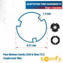 Adaptation 40 R + C moteurs Somfy LS40 et Simu tube Hassinger Ø51