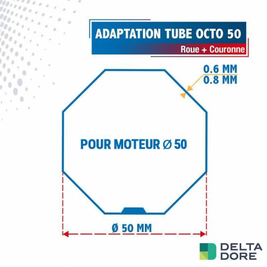 Adaptation 50 R + C moteurs Delta Dore Tymoov pour tube...